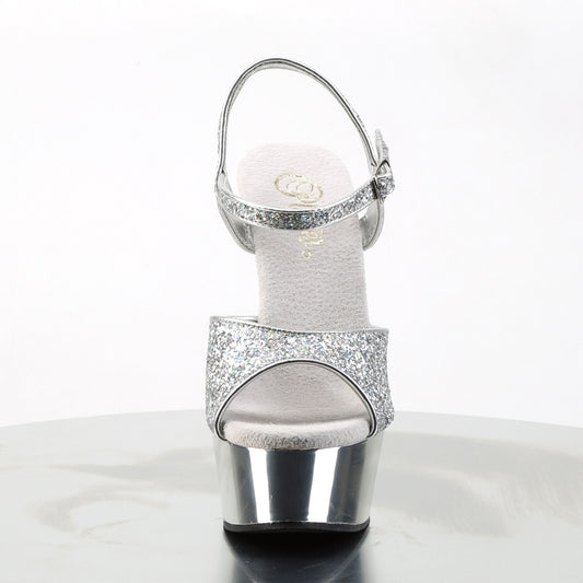 【PLEASER】DELIGHT-609G シューズ Slv Multi Gltr/Slv Chrome【取寄】