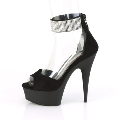 【PLEASER】DELIGHT-625 プラットフォームシューズ Blk Faux Suede/Blk Matte【取寄】
