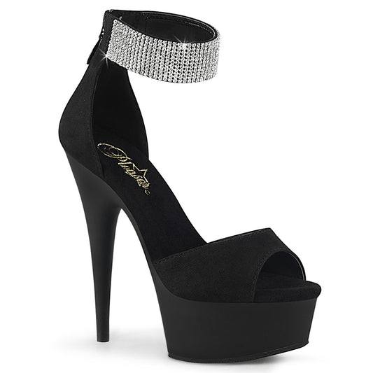 【PLEASER】DELIGHT-625 シューズ Blk Faux Suede/Blk Matte【取寄】