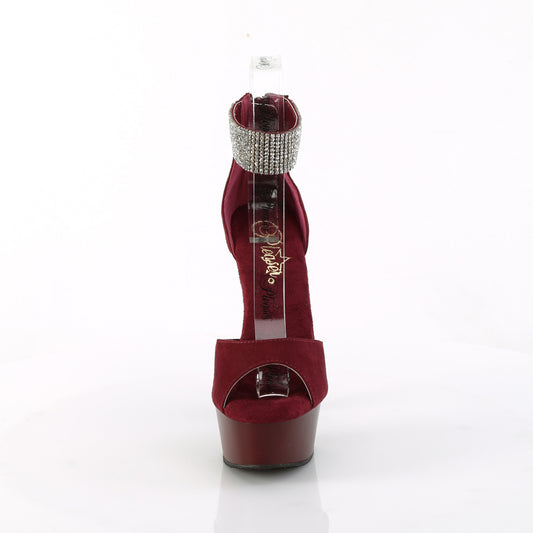 【PLEASER】DELIGHT-625 シューズ Burgundy Faux Suede/Burgundy Matte【取寄】