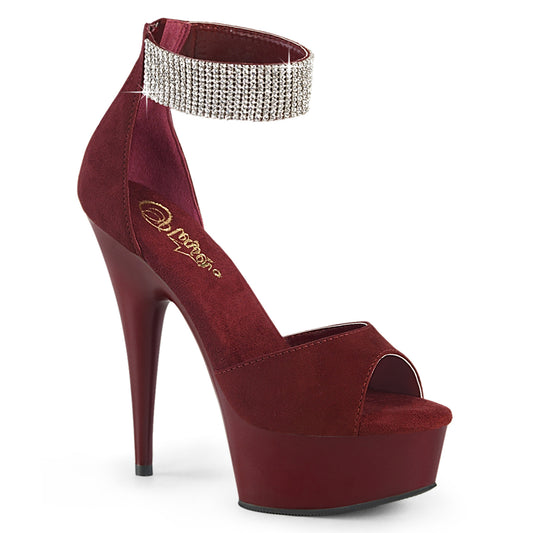 【PLEASER】DELIGHT-625 シューズ Burgundy Faux Suede/Burgundy Matte【取寄】