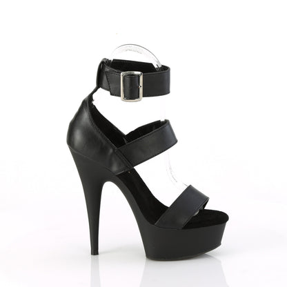 【PLEASER】DELIGHT-629 シューズ Blk Faux Leather/Blk Matte【取寄】