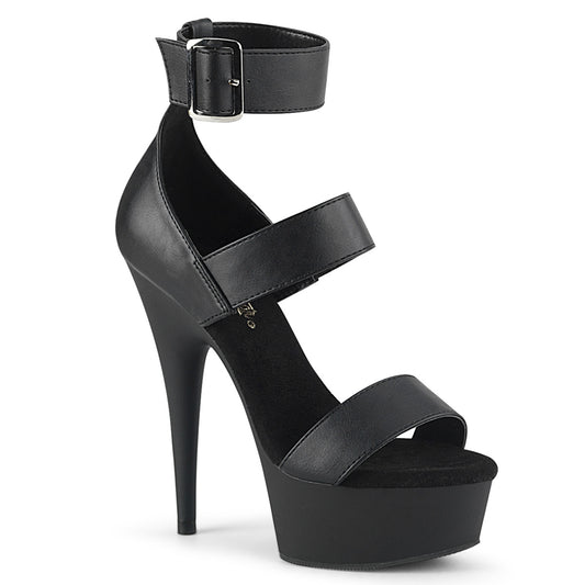 【PLEASER】DELIGHT-629 シューズ Blk Faux Leather/Blk Matte【取寄】