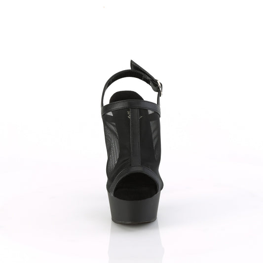 【PLEASER】DELIGHT-636 シューズ Blk Faux Le-Mesh/Blk Matte【取寄】