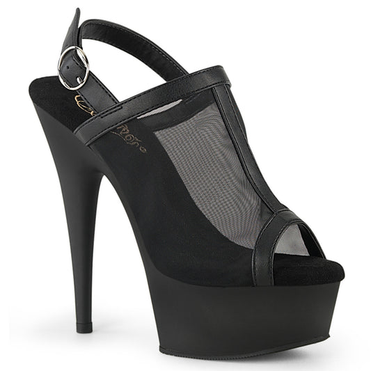 【PLEASER】DELIGHT-636 シューズ Blk Faux Le-Mesh/Blk Matte【取寄】