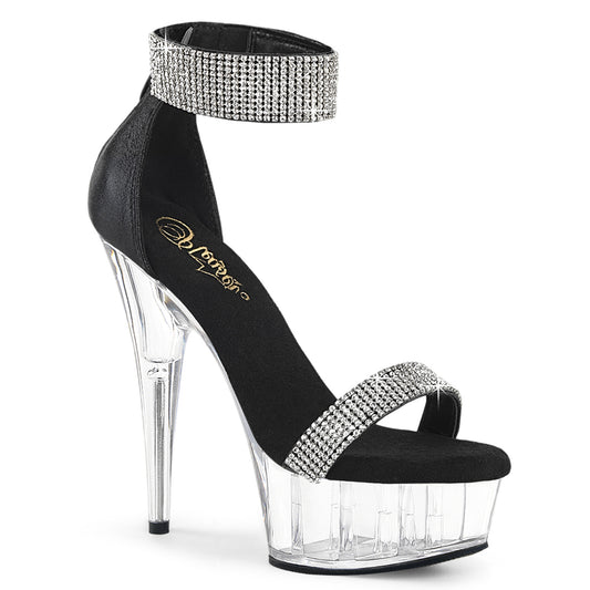 【PLEASER】DELIGHT-641 シューズ Blk Shimmery Fabric/Clr【取寄】