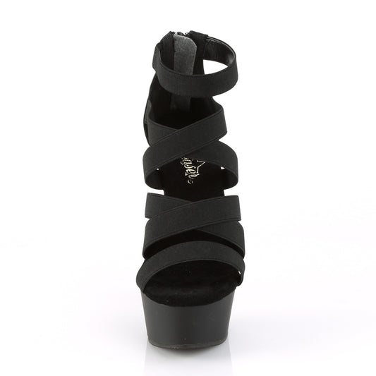 【PLEASER】DELIGHT-659 シューズ Blk Elastic Band-Faux Leather/Blk Matte【取寄】