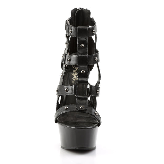 【PLEASER】DELIGHT-682 シューズ Blk Faux Leather/Blk【取寄】