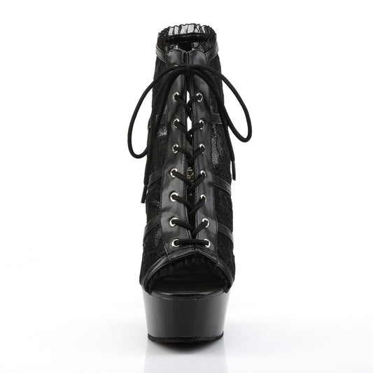 【PLEASER】DELIGHT-696LC シューズ Blk Mesh-Lace/Blk【取寄】
