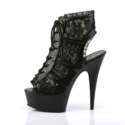 【PLEASER】DELIGHT-696LC プラットフォームシューズ Blk Mesh-Lace/Blk【取寄】