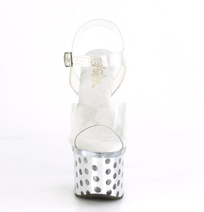 【PLEASER】DISCOLITE-708DOTS プラットフォームシューズ Clr/Slv Chrome【取寄】