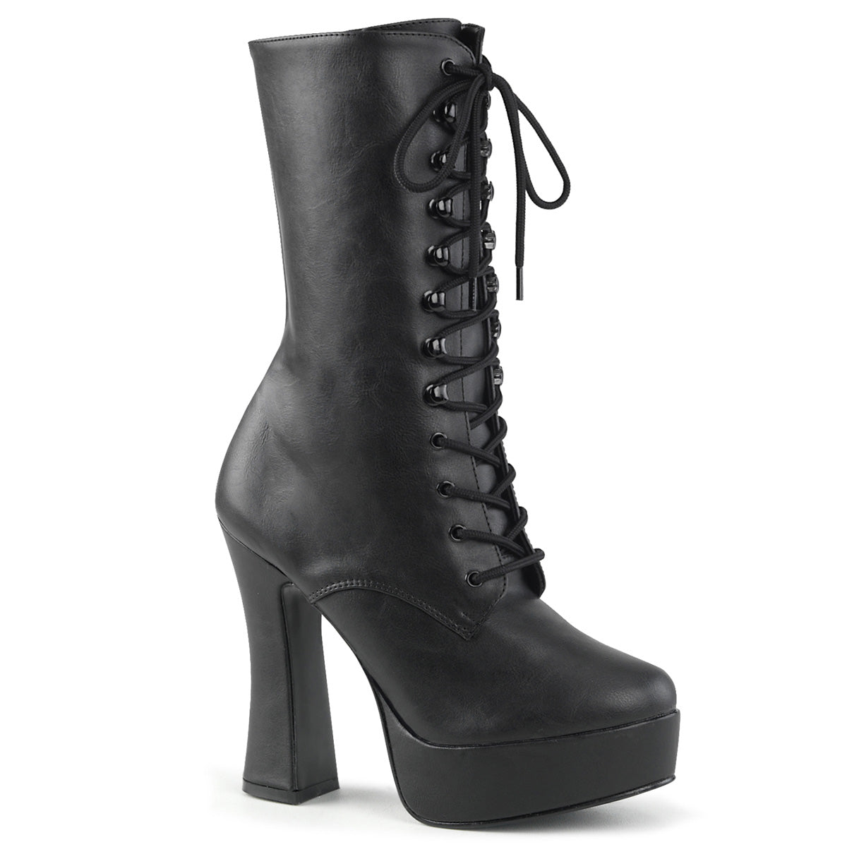 【PLEASER】ELECTRA-1020 プラットフォームシューズ Blk Faux Leather/Blk Matte【取寄】