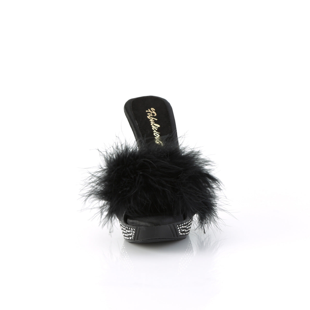 【FABULICIOUS】ELEGANT-401F シューズ Blk Marabou-Faux Leather/Blk【取寄】