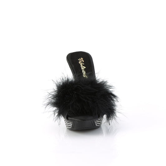 【FABULICIOUS】ELEGANT-401F シューズ Blk Marabou-Faux Leather/Blk【取寄】