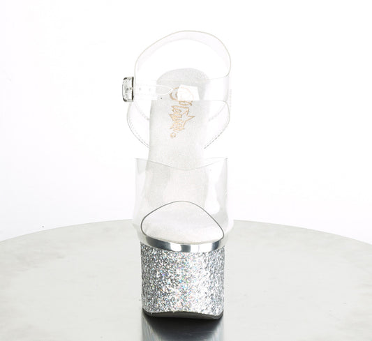 【PLEASER】ESTEEM-708CHLG シューズ Clr/Slv Chrome-Multi Glitter【取寄】