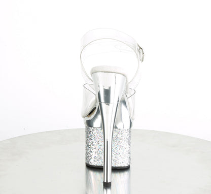 【PLEASER】ESTEEM-708CHLG シューズ Clr/Slv Chrome-Multi Glitter【取寄】