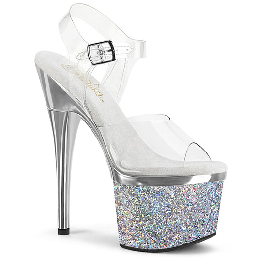 【PLEASER】ESTEEM-708CHLG シューズ Clr/Slv Chrome-Multi Glitter【取寄】
