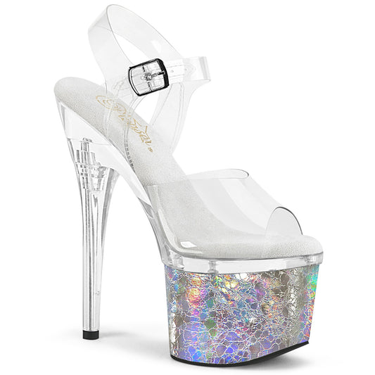 【PLEASER】ESTEEM-708CK シューズ Clr/Clr-Slv Holo Crackle【取寄】