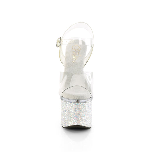 【PLEASER】ESTEEM-708LG シューズ Clr/Clr-Wht Multi Glitter【取寄】
