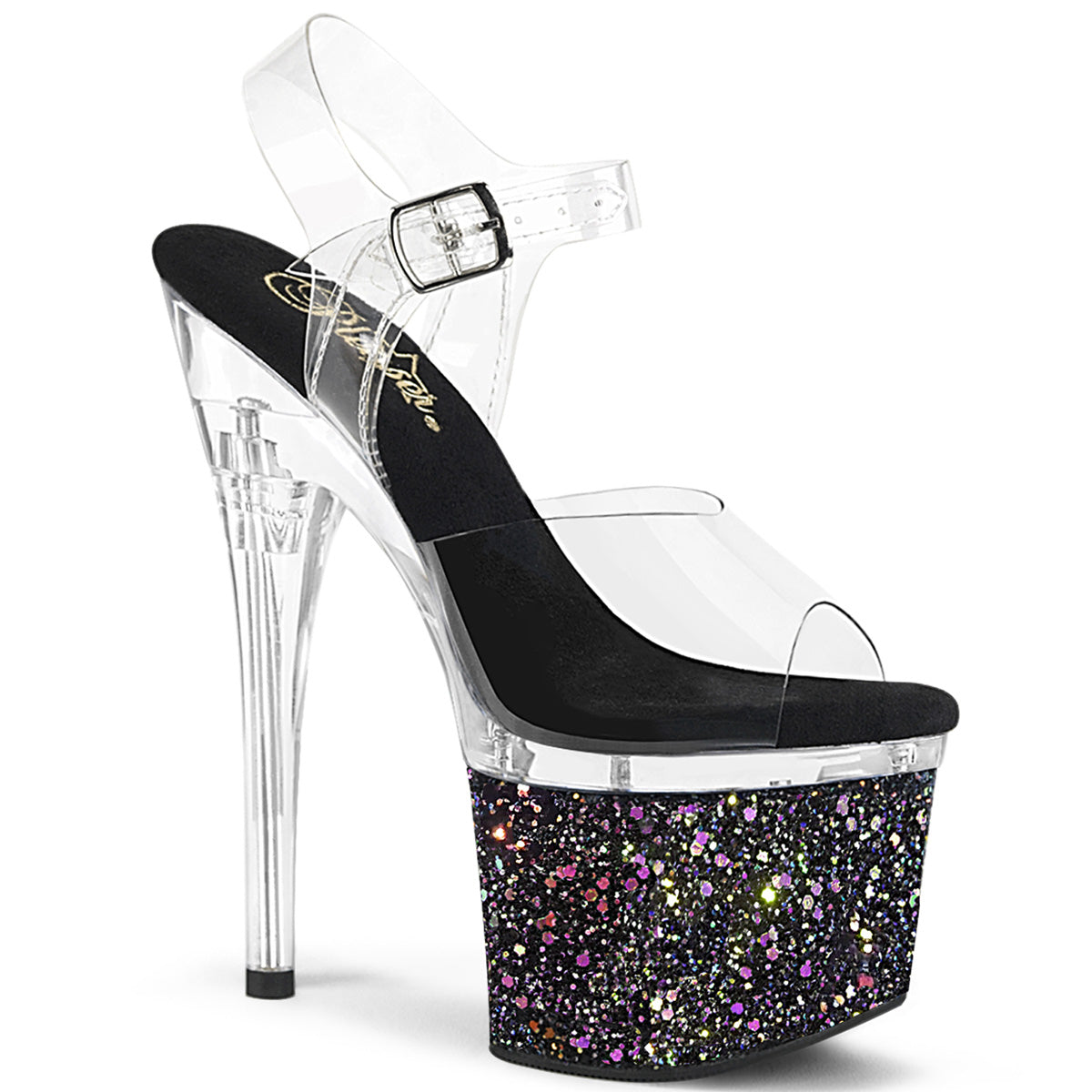 【PLEASER】ESTEEM-708LG シューズ Clr/Clr-Blk Multi Glitter【取寄】