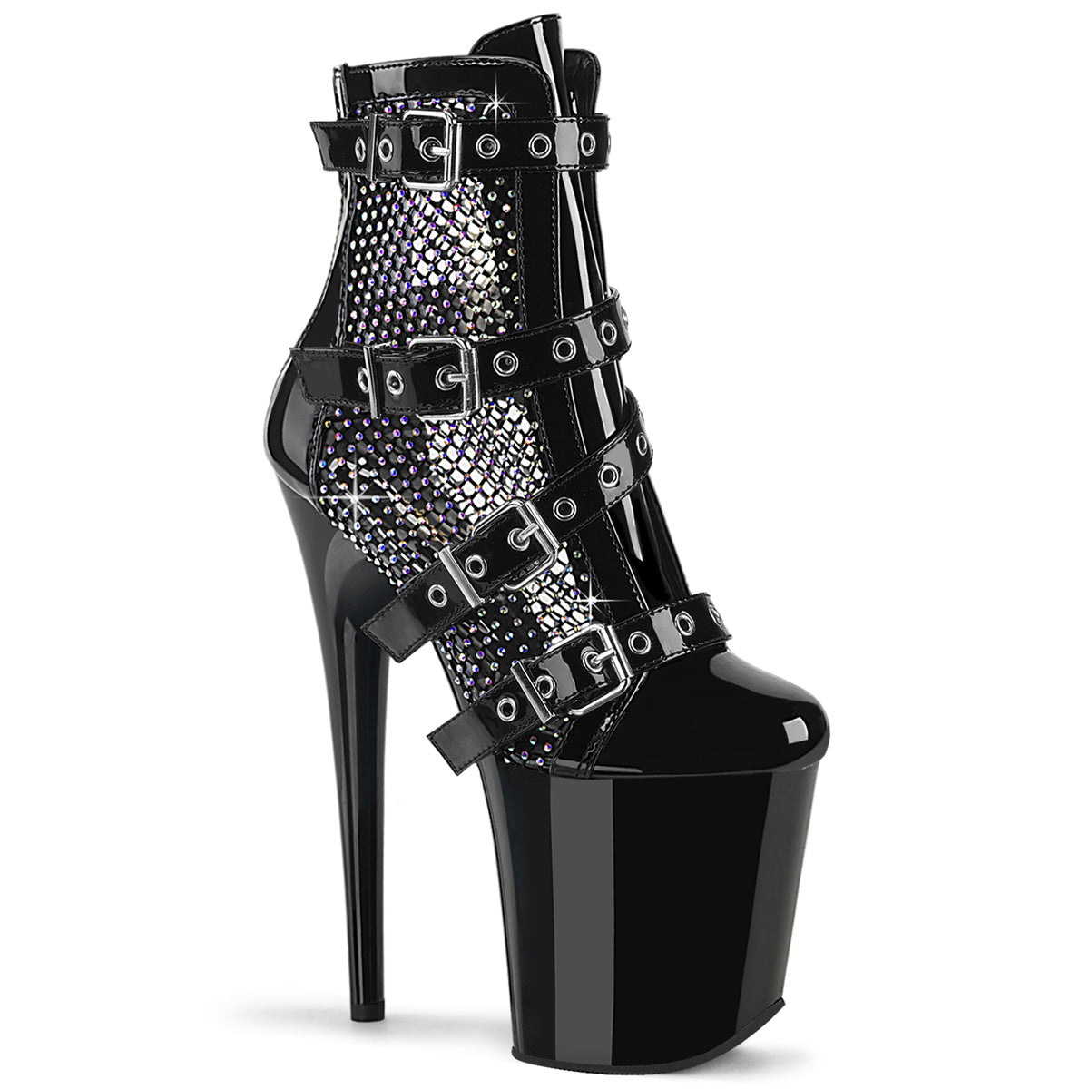 【PLEASER】FLAMINGO-1013RM シューズ Blk Pat-RS Mesh/Blk【取寄】