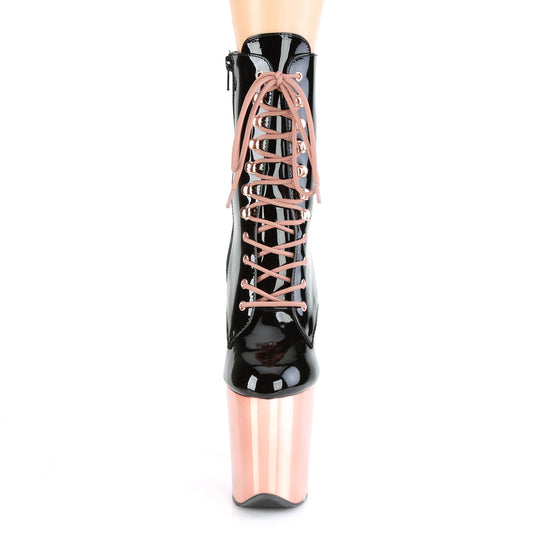 【PLEASER】FLAMINGO-1020 シューズ Blk Pat/Rose Gold Chrome【取寄】