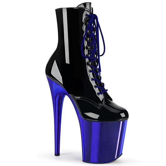 【PLEASER】FLAMINGO-1020 シューズ Blk Pat/Royal Blue Chrome【取寄】