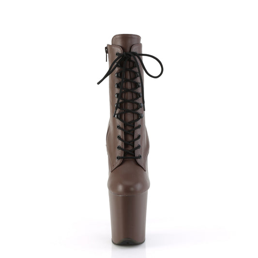 【PLEASER】FLAMINGO-1020 プラットフォームシューズ Mocha Faux Leather/Mocha Matte【取寄】