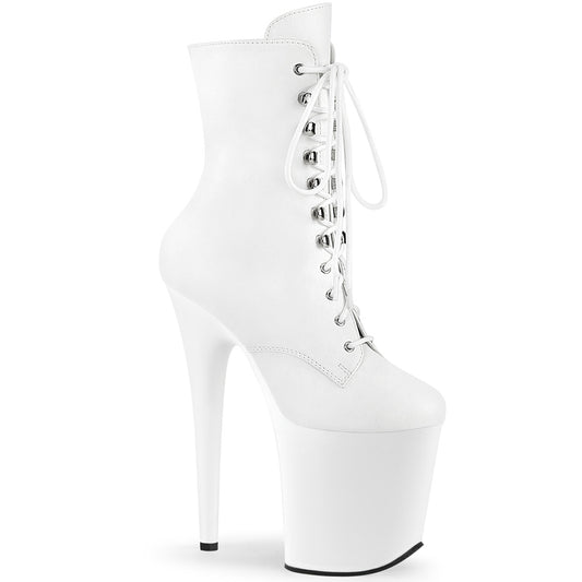 【PLEASER】FLAMINGO-1020 プラットフォームシューズ Wht Faux Leather/Wht Matte【取寄】