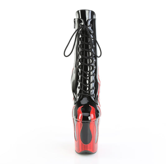 【PLEASER】FLAMINGO-1020FLM プラットフォームシューズ Blk Pat-Red Metallic Pu/Blk-Red Metallic Pu【取寄】