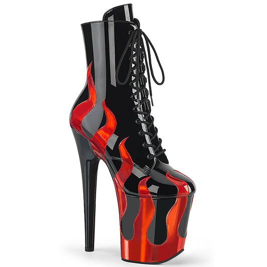 【PLEASER】FLAMINGO-1020FLM プラットフォームシューズ Blk Pat-Red Metallic Pu/Blk-Red Metallic Pu【取寄】