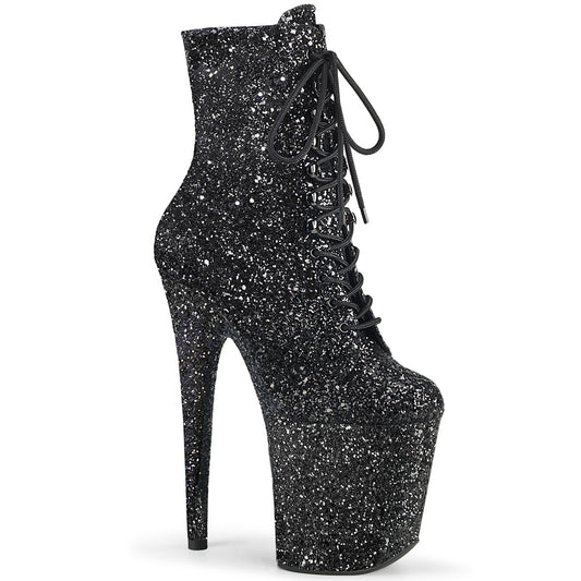 【PLEASER】FLAMINGO-1020GWR プラットフォームシューズ Blk Glitter/Blk Glitter【取寄】