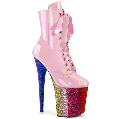 【PLEASER】FLAMINGO-1020HG シューズ B. Pink Holo Pat/Rainbow Glitter【取寄】