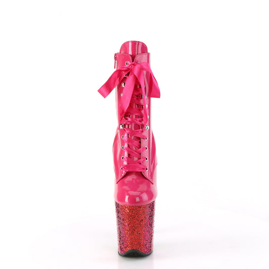 【PLEASER】FLAMINGO-1020HG プラットフォームシューズ H. Pink Holo Pat/Rainbow Glitter【取寄】