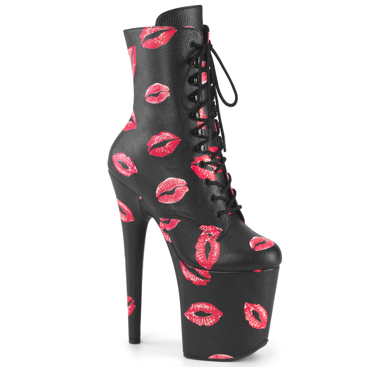 【PLEASER】FLAMINGO-1020KISSES シューズ Blk Faux Leather/Blk Faux Leather【取寄】