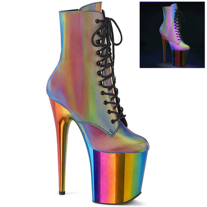【PLEASER】FLAMINGO-1020RC プラットフォームシューズ Rainbow Reflective/Rainbow Chrome【取寄】