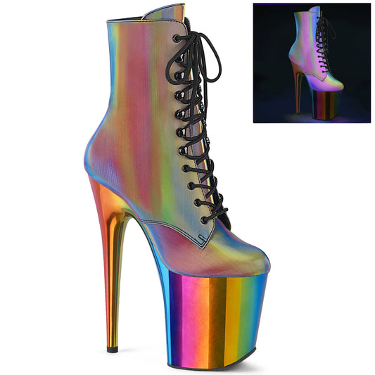 【PLEASER】FLAMINGO-1020RC プラットフォームシューズ Rainbow Reflective/Rainbow Chrome【取寄】