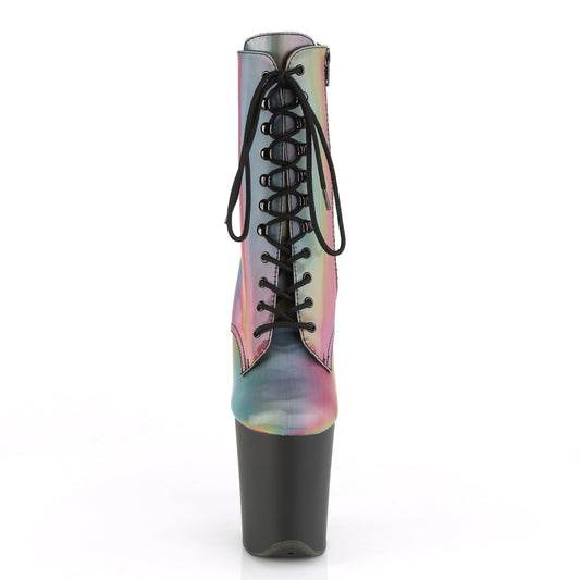 【PLEASER】FLAMINGO-1020REFL プラットフォームシューズ Rainbow Reflective/Blk Matte【取寄】