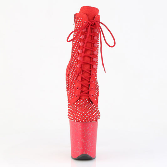 【PLEASER】FLAMINGO-1020RM プラットフォームシューズ Red Faux Suede-RS Mesh/Red Matte【取寄】