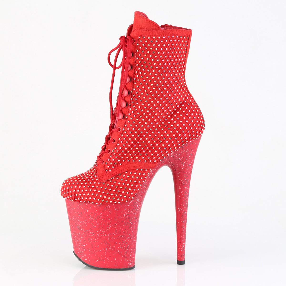 【PLEASER】FLAMINGO-1020RM シューズ Red Faux Suede-RS Mesh/Red Matte【取寄】