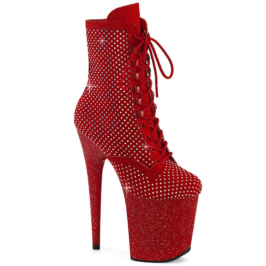 【PLEASER】FLAMINGO-1020RM プラットフォームシューズ Red Faux Suede-RS Mesh/Red Matte【取寄】