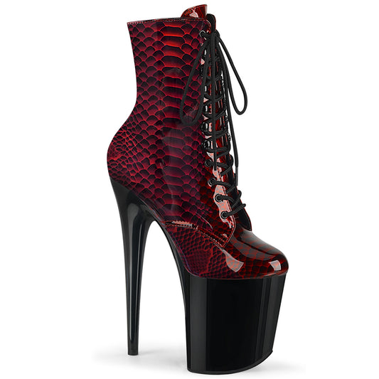 【PLEASER】FLAMINGO-1020SP プラットフォームシューズ Red Snake Print Pat/Blk【取寄】