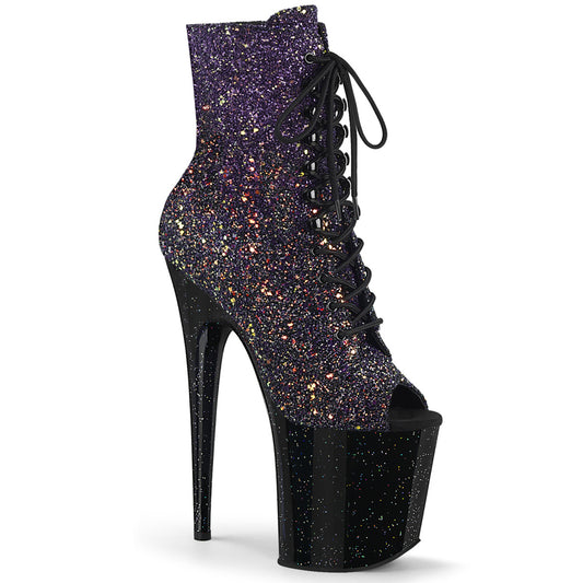 【PLEASER】FLAMINGO-1021OMBG プラットフォームシューズ Purple Multi Glitter/Blk【取寄】