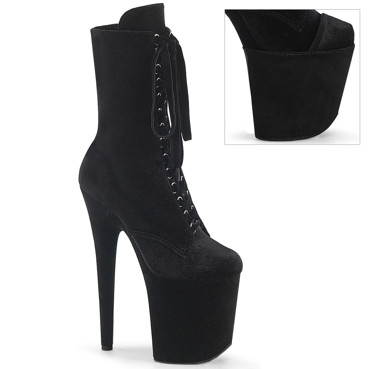 【PLEASER】FLAMINGO-1045VEL シューズ Blk Velvet/Blk Velvet【取寄】