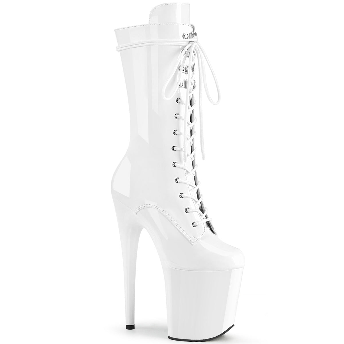 【PLEASER】FLAMINGO-1050 プラットフォームシューズ Wht Pat/Wht【取寄】