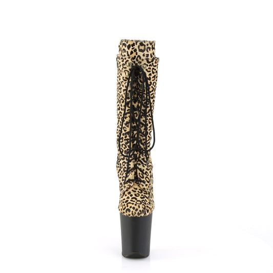 【PLEASER】FLAMINGO-1050LP プラットフォームシューズ Leopard Print Pony Hair/Blk Matte【取寄】