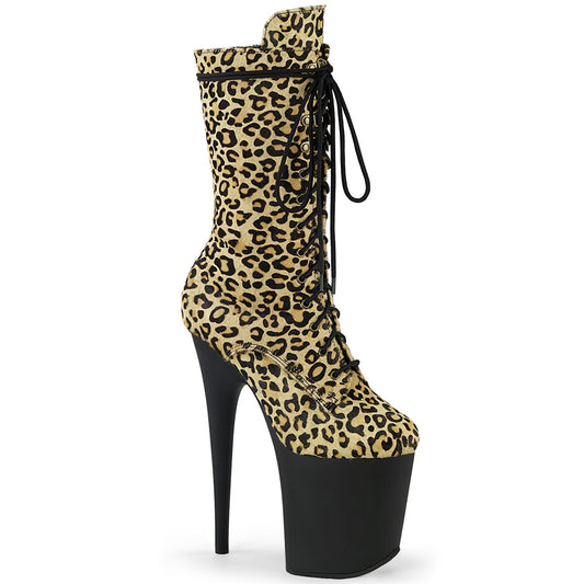 【PLEASER】FLAMINGO-1050LP プラットフォームシューズ Leopard Print Pony Hair/Blk Matte【取寄】