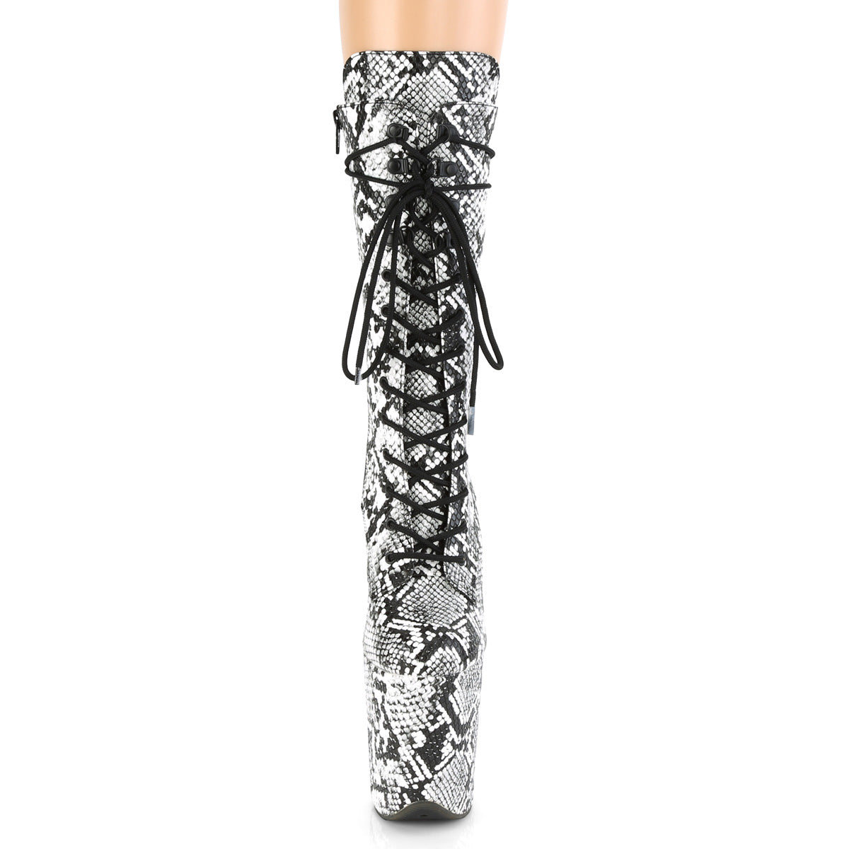 【PLEASER】FLAMINGO-1050SP プラットフォームシューズ Blk-Wht Snake Print/Blk-Wht Snake Print【取寄】
