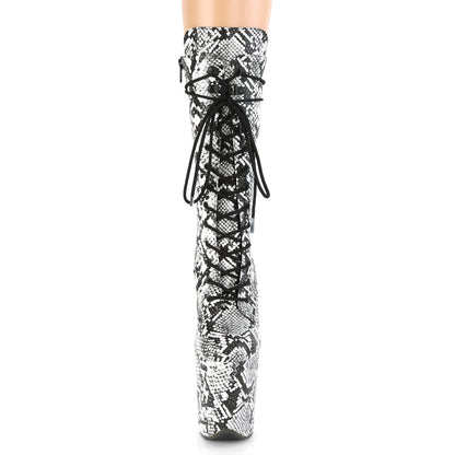 【PLEASER】FLAMINGO-1050SP プラットフォームシューズ Blk-Wht Snake Print/Blk-Wht Snake Print【取寄】