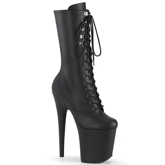 【PLEASER】FLAMINGO-1054 プラットフォームシューズ Blk Faux Leather/Blk Matte【取寄】